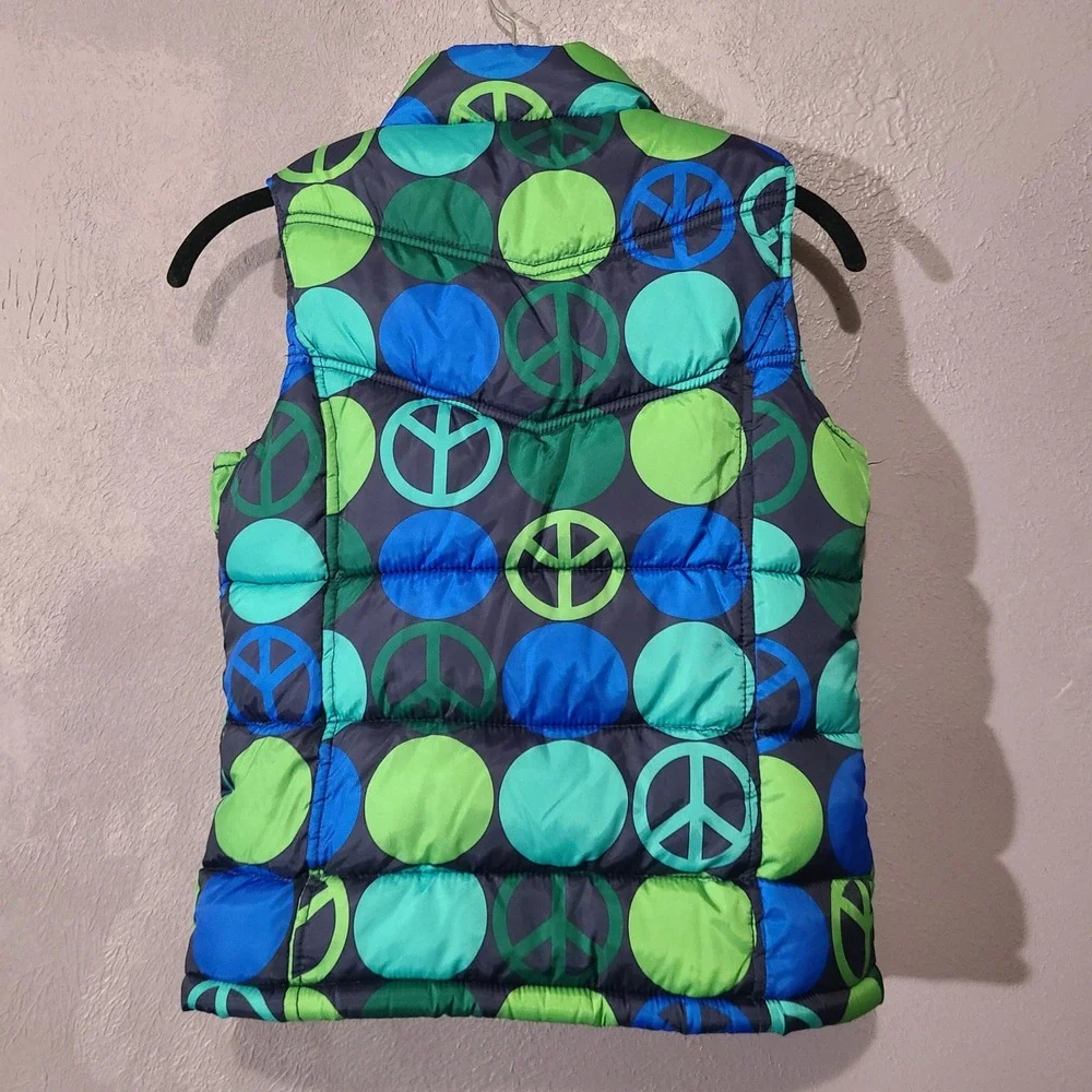 Old Navy Puffer Peace Sign‎ Vest Fleece Lined Girls XL - Picture 7 of 7